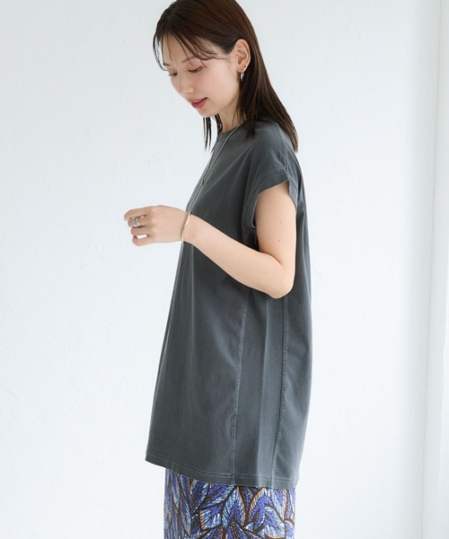 LEPSIM(レプシィム)の「サイドリブノースリーブ 129985(Tシャツ/カットソー・レディース・オフホワイト/チャコールグレー/ライトピンク・FREE)」の5枚目の写真