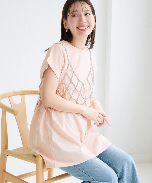 LEPSIM(レプシィム)の「サイドリブノースリーブ 129985(Tシャツ/カットソー・レディース・オフホワイト/チャコールグレー/ライトピンク・FREE)」の8枚目の写真