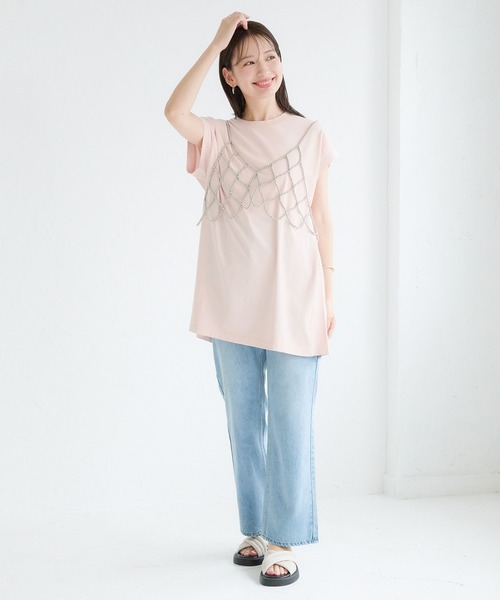 LEPSIM(レプシィム)の「サイドリブノースリーブ 129985(Tシャツ/カットソー・レディース・オフホワイト/チャコールグレー/ライトピンク・FREE)」の10枚目の写真