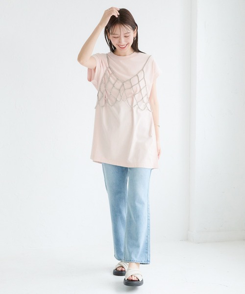 LEPSIM(レプシィム)の「サイドリブノースリーブ 129985(Tシャツ/カットソー・レディース・オフホワイト/チャコールグレー/ライトピンク・FREE)」の11枚目の写真