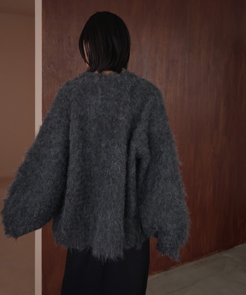 セール】ミックスシャギーVネックカーディガン（カーディガン/ボレロ