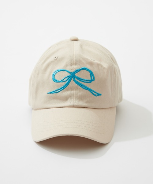 CIAOPANIC TYPY（チャオパニックティピー）の「【KIDS】リボン刺繍キャップ（キャップ・キッズ・ブラック/オフホワイト・ONE SIZE）」の4枚目の写真