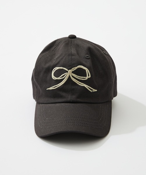 CIAOPANIC TYPY（チャオパニックティピー）の「【KIDS】リボン刺繍キャップ（キャップ・キッズ・ブラック/オフホワイト・ONE SIZE）」の5枚目の写真