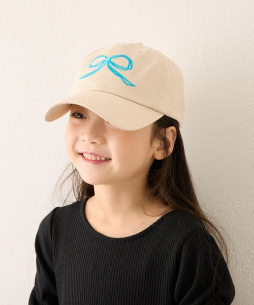 CIAOPANIC TYPY（チャオパニックティピー）の「【KIDS】リボン刺繍キャップ（キャップ・キッズ・ブラック/オフホワイト・ONE SIZE）」の11枚目の写真