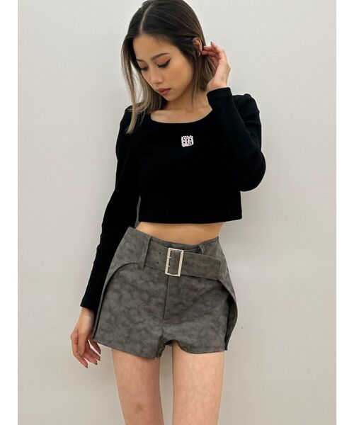 GYDA（ジェイダ）の「【SETUP着用可】ベルト付きフェイクレイヤードショートパンツ（その他パンツ・レディース・ブラック/その他1・FREE）」の9枚目の写真