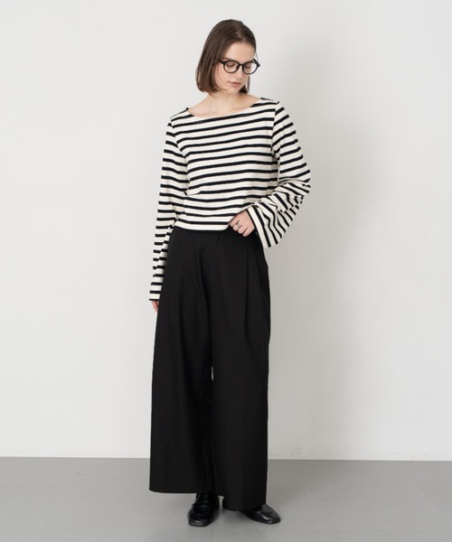 Formeque（フォルミーク）の「【Formeque】2タックワイドスラックス（スラックス・レディース・ブルー/スモークピンク/ブラック/ブラウン・M/L/S/M）」の9枚目の写真