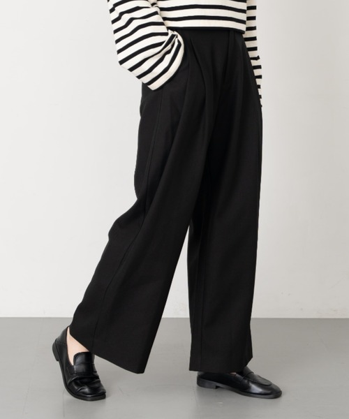 Formeque（フォルミーク）の「【Formeque】2タックワイドスラックス（スラックス・レディース・ブルー/スモークピンク/ブラック/ブラウン・M/L/S/M）」の6枚目の写真