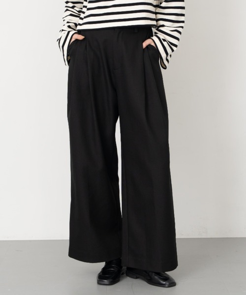 Formeque（フォルミーク）の「【Formeque】2タックワイドスラックス（スラックス・レディース・ブルー/スモークピンク/ブラック/ブラウン・M/L/S/M）」の5枚目の写真