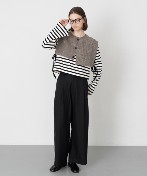 Formeque（フォルミーク）の「【Formeque】2タックワイドスラックス（スラックス・レディース・ブルー/スモークピンク/ブラック/ブラウン・M/L/S/M）」の8枚目の写真