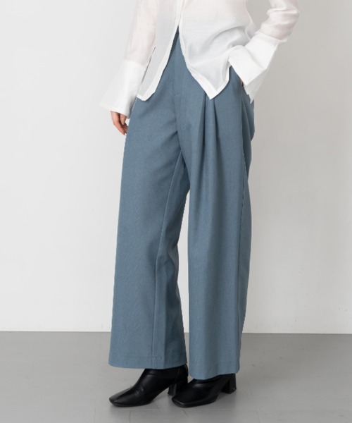 Formeque（フォルミーク）の「【Formeque】2タックワイドスラックス（スラックス・レディース・ブルー/スモークピンク/ブラック/ブラウン・M/L/S/M）」の15枚目の写真