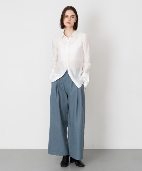 Formeque（フォルミーク）の「【Formeque】2タックワイドスラックス（スラックス・レディース・ブルー/スモークピンク/ブラック/ブラウン・M/L/S/M）」の17枚目の写真