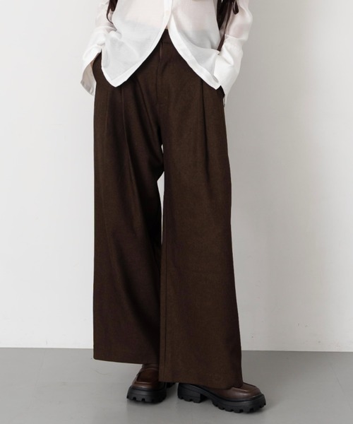 Formeque（フォルミーク）の「【Formeque】2タックワイドスラックス（スラックス・レディース・ブルー/スモークピンク/ブラック/ブラウン・M/L/S/M）」の20枚目の写真