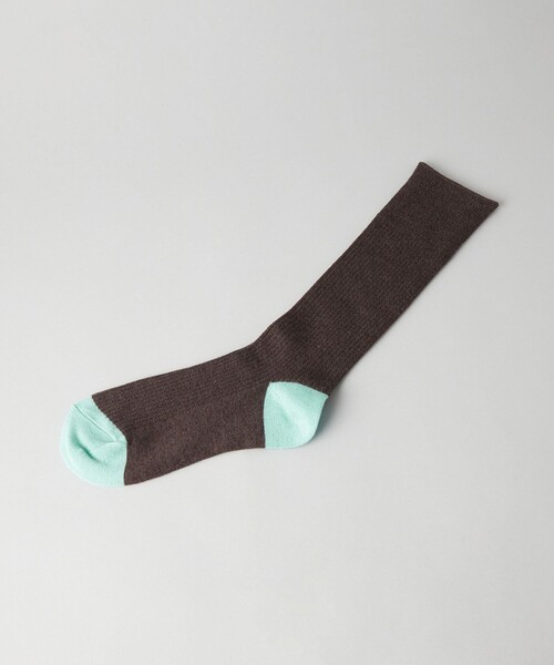 CITEN（シテン）の「＜CITEN＞バイカラー リブソックス（ソックス/靴下・レディース・ダークグレー/ダークブラウン/ライトピンク・FREE）」の3枚目の写真