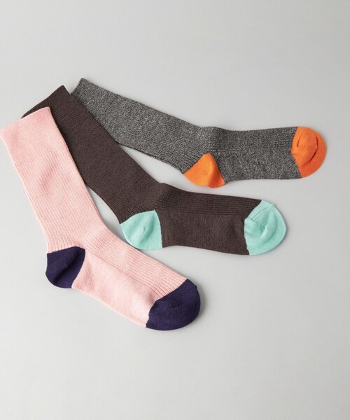 CITEN（シテン）の「＜CITEN＞バイカラー リブソックス（ソックス/靴下・レディース・ダークグレー/ダークブラウン/ライトピンク・FREE）」の14枚目の写真