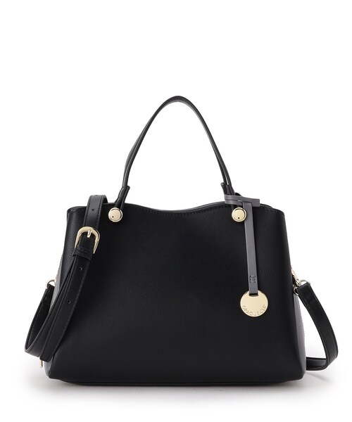 OPAQUE.CLIP（オペークドットクリップ）の「【2WAY】スムース合皮バイカラーミドルボストンバッグ（ボストンバッグ・レディース・ブラック系4/ブルー系4/レッド系6/ホワイト系9・00）」の2枚目の写真