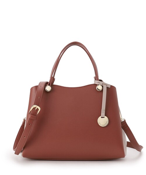 OPAQUE.CLIP（オペークドットクリップ）の「【2WAY】スムース合皮バイカラーミドルボストンバッグ（ボストンバッグ・レディース・ブラック系4/ブルー系4/レッド系6/ホワイト系9・00）」の4枚目の写真