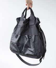 牛革×ナイロンWポケットトートバッグ