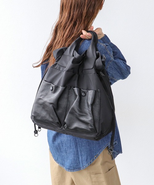 Cepica（セピカ）の「牛革×ナイロンWポケットトートバッグ（トートバッグ・レディース・ブラック・FREE）」の15枚目の写真