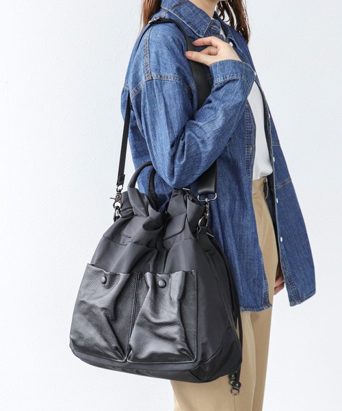 Cepica（セピカ）の「牛革×ナイロンWポケットトートバッグ（トートバッグ・レディース・ブラック・FREE）」の17枚目の写真