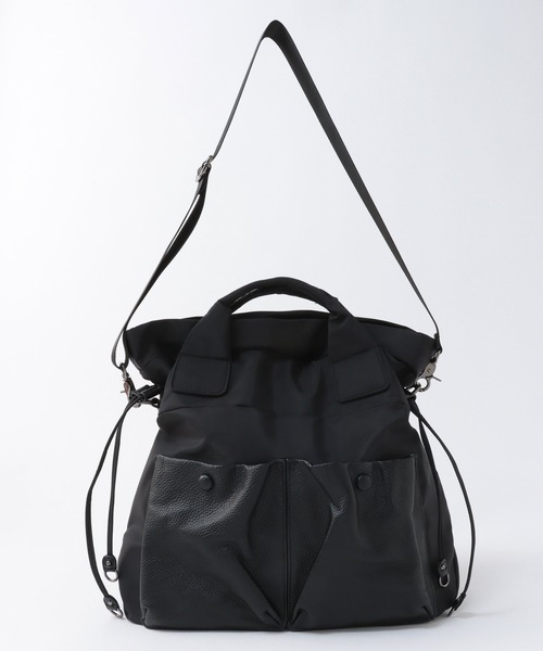 Cepica（セピカ）の「牛革×ナイロンWポケットトートバッグ（トートバッグ・レディース・ブラック・FREE）」の4枚目の写真