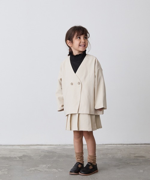 riziere ノーカラージャケットプリーツスカートセットアップ 楽天市場】【スーパーSALE 10%OFF】【riziere】 ノーカラー