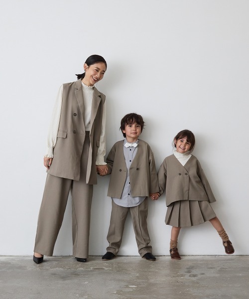 ノーカラージャケットプリーツスカートセットアップ（スーツ