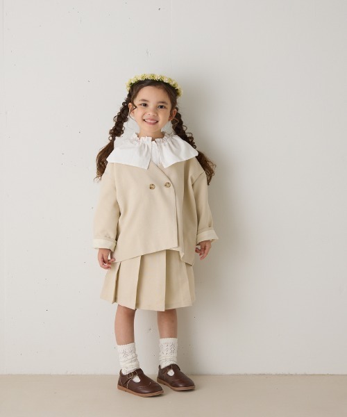 riziere（リジェール）の「ノーカラージャケットプリーツスカートセットアップ（スーツセット・キッズ・アイボリー/カーキ系/ネイビー・90/100/110/120/130/140/150）」の21枚目の写真