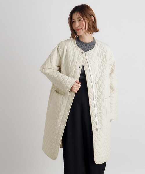 【セール】雑誌掲載【洗える】2WAYロング中綿キルトコート（その他アウター）｜grove（グローブ）
