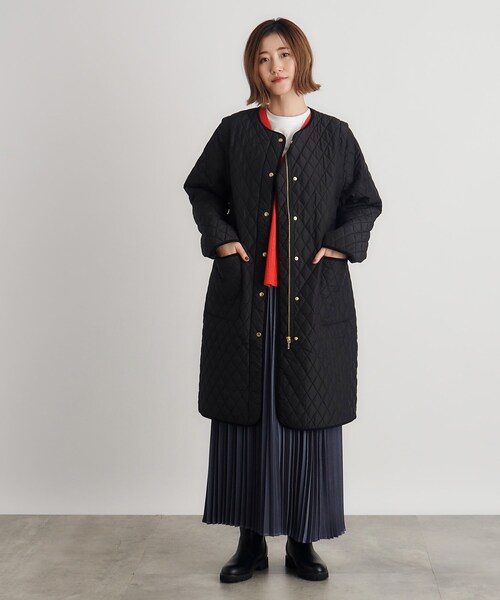 grove（グローブ）の「◆雑誌掲載【洗える】2WAYロング中綿キルトコート（その他アウター・レディース・ブラック/ナチュラル・02/01/03/04/05）」の8枚目の写真