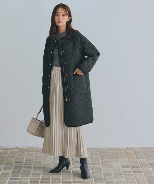 grove（グローブ）の「◆雑誌掲載【洗える】2WAYロング中綿キルトコート（その他アウター・レディース・ブラック/ナチュラル・02/01/03/04/05）」の9枚目の写真
