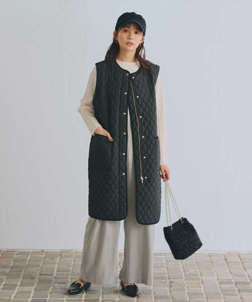 grove（グローブ）の「◆雑誌掲載【洗える】2WAYロング中綿キルトコート（その他アウター・レディース・ブラック/ナチュラル・02/01/03/04/05）」の10枚目の写真