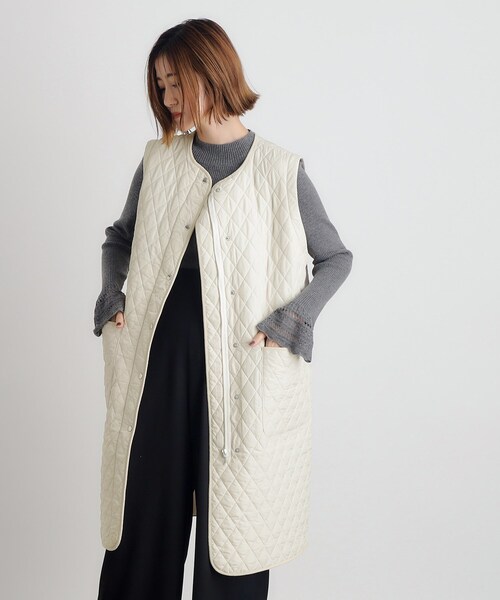 grove（グローブ）の「◆雑誌掲載【洗える】2WAYロング中綿キルトコート（その他アウター・レディース・ブラック/ナチュラル・02/01/03/04/05）」の14枚目の写真