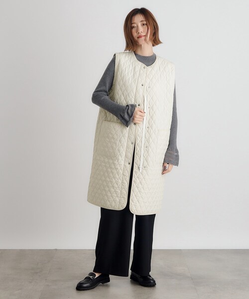 grove（グローブ）の「◆雑誌掲載【洗える】2WAYロング中綿キルトコート（その他アウター・レディース・ブラック/ナチュラル・02/01/03/04/05）」の15枚目の写真