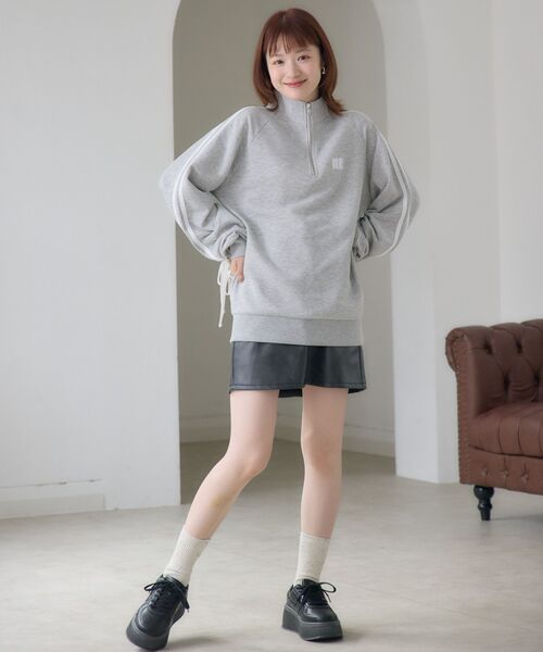 ems excite(エムズエキサイト)の「【セットアップ対応】ラインリボンZIPトレーナー(スウェット・レディース・ダークグレー/ブラック/ナチュラル・FREE)」の12枚目の写真