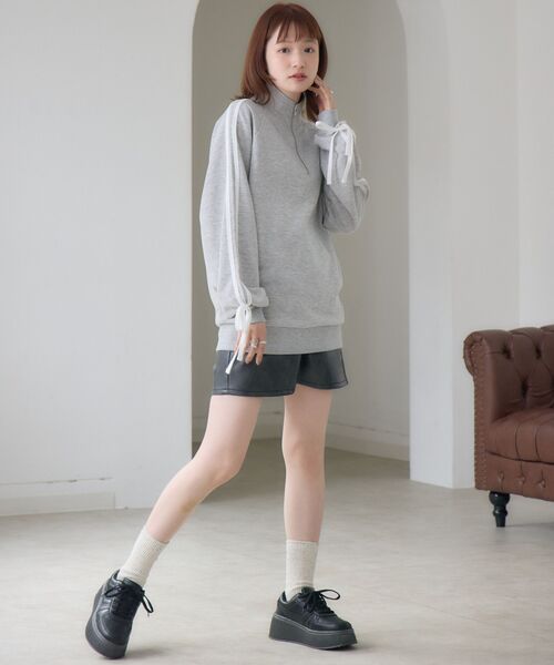 ems excite(エムズエキサイト)の「【セットアップ対応】ラインリボンZIPトレーナー(スウェット・レディース・ダークグレー/ブラック/ナチュラル・FREE)」の13枚目の写真