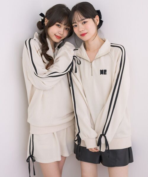 ems excite(エムズエキサイト)の「【セットアップ対応】ラインリボンZIPトレーナー(スウェット・レディース・ダークグレー/ブラック/ナチュラル・FREE)」の15枚目の写真