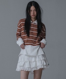 Mars en Avril（マースエンアブリル）の「Mars en Avril ストライプレイヤードシャツ（シャツ/ブラウス）」