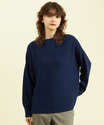 マッキントッシュフィロソフィー MACKINTOSH PHILOSOPHY セーター ニット ボートネック プルオーバー ウール ケーブル編み 長袖 38 紺 ネイ ベーシックケーブルニット(トップス)｜MACKINTOSH PHILOSOPHY