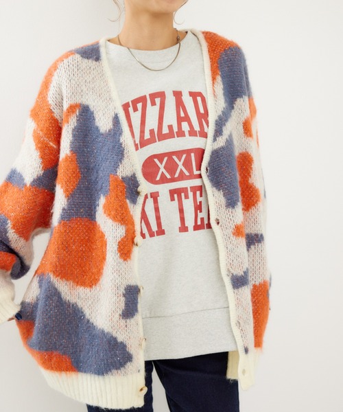 RODEO CROWNS WIDE BOWL(ロデオクラウンズワイドボウル)の「Multi Graphicスウェットトップス(スウェット・レディース・ブルー/チャコールグレー/スモークピンク/グレー×ホワイト・FREE)」の7枚目の写真