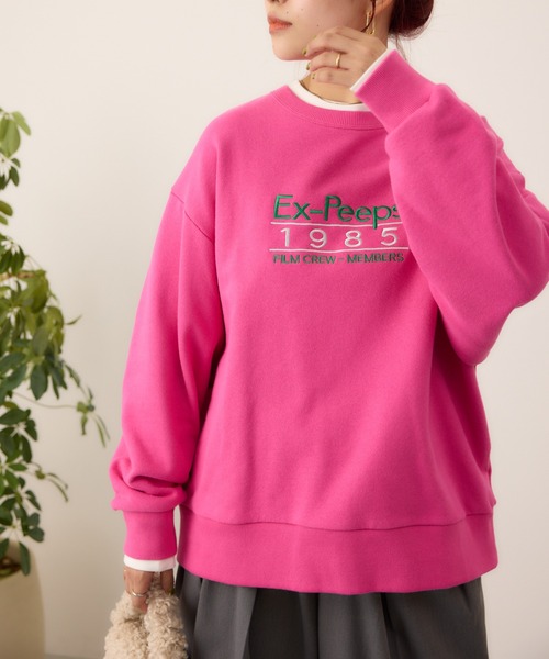 RODEO CROWNS WIDE BOWL(ロデオクラウンズワイドボウル)の「Multi Graphicスウェットトップス(スウェット・レディース・ブルー/チャコールグレー/スモークピンク/グレー×ホワイト・FREE)」の6枚目の写真