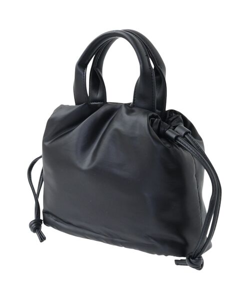 Green　Parks（グリーンパークス）の「OTO.HA 中綿ミニ巾着バッグ（ハンドバッグ・レディース・ブラック・FREE）」の2枚目の写真