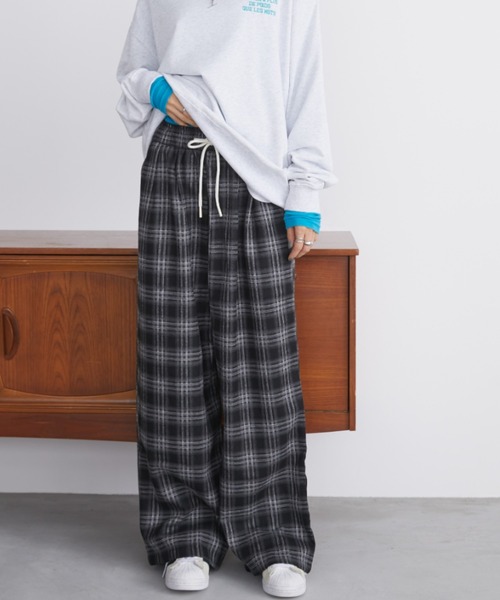 Auntie Rosa Holiday（アンティローザホリデー）の「チェックイージーパンツ（その他パンツ・レディース・ブラウン/ブラック/その他・FREE）」の3枚目の写真