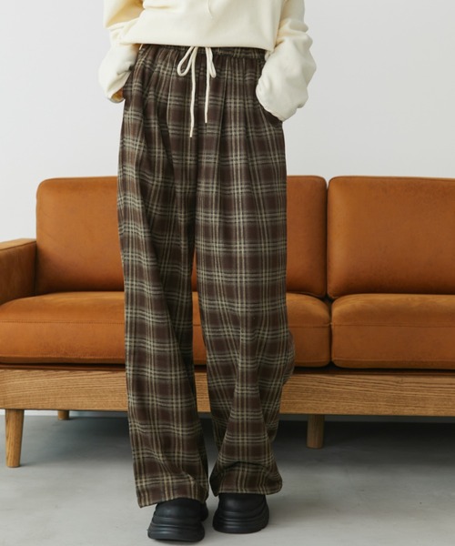 Auntie Rosa Holiday（アンティローザホリデー）の「チェックイージーパンツ（その他パンツ・レディース・ブラウン/ブラック/その他・FREE）」の4枚目の写真