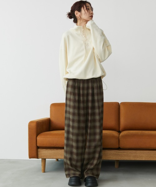 Auntie Rosa Holiday（アンティローザホリデー）の「チェックイージーパンツ（その他パンツ・レディース・ブラウン/ブラック/その他・FREE）」の12枚目の写真