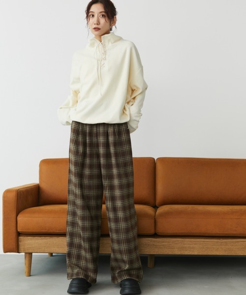 Auntie Rosa Holiday（アンティローザホリデー）の「チェックイージーパンツ（その他パンツ・レディース・ブラウン/ブラック/その他・FREE）」の9枚目の写真