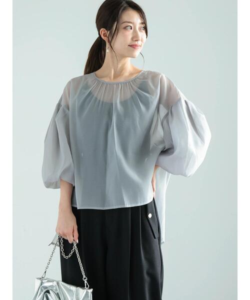 Te chichi(テチチ)の「シアーバルーンスリーブブラウス(シャツ/ブラウス・レディース・グレー/ブラウン/ベージュ・F)」の7枚目の写真