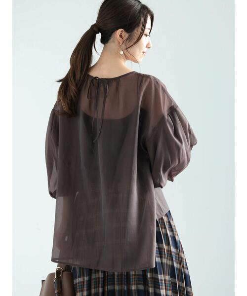 Te chichi(テチチ)の「シアーバルーンスリーブブラウス(シャツ/ブラウス・レディース・グレー/ブラウン/ベージュ・F)」の18枚目の写真