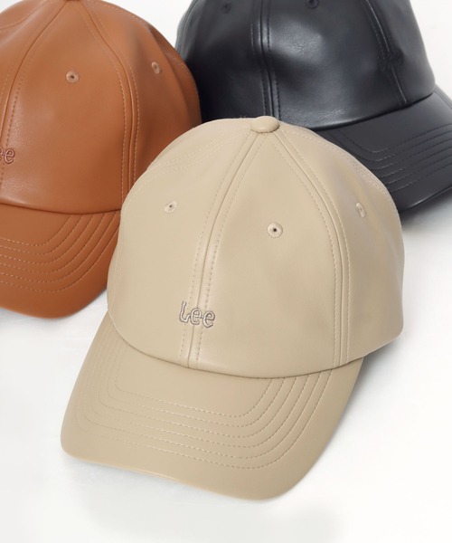 Lee（リー）の「Lee（リー）ワンポイントロゴ刺繍フェイクレザー合皮ローキャップ メンズ レディース ユニセックス（キャップ・レディース・ブラック/ベージュ/ブラウン・FREE）」の3枚目の写真