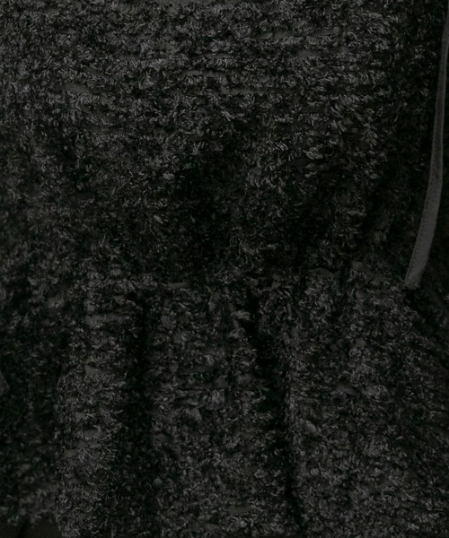 BONLECILL noir（ボンルシールノワール）の「【BONLECILL noir】フリンジジャガードキャミソールリボンバルーンヘムビスチェ（キャミソール・レディース・アイボリー/ブラック・FREE）」の16枚目の写真