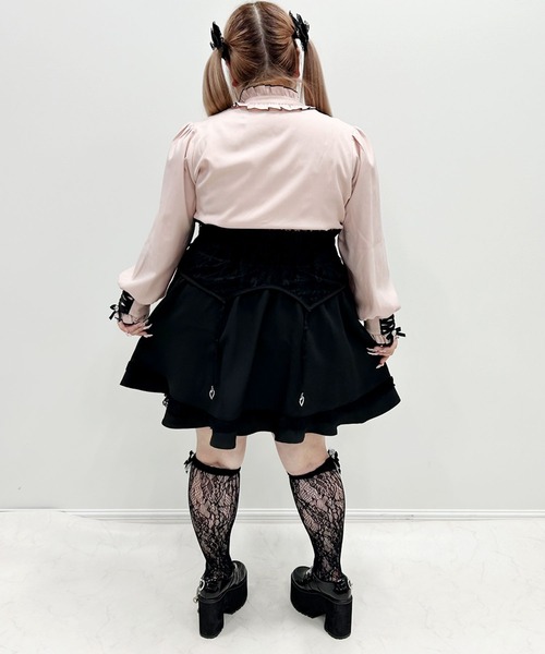 DearMyLoveWhip(ディアマイラブホイップ)の「【大きいサイズ】レースアップフリル襟ブラウス(シャツ/ブラウス・レディース・ホワイト/レッド/ベビーピンク/ブラック・4L/5L/6L)」の12枚目の写真